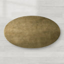 Recycled Metal Oval Dining Table with Sculpted Vertex Iron Base