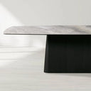 Vincenza Rectangular Ceramic Top Dining Table with Toulouse Base