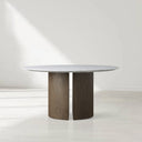 Saint Germain Round Marble Top Dining Table with Dauphine Base