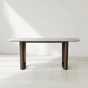 Saint Germain Rectangular Marble Top Dining Table with Rennes Base