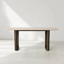 Saint Germain Rectangular Marble Top Dining Table with Rennes Base