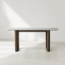 Saint Germain Rectangular Marble Top Dining Table with Rennes Base