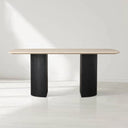 Saint Germain Rectangular Marble Top Dining Table with Dauphine Base