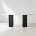 Saint Germain Rectangular Marble Top Dining Table with Dauphine Base