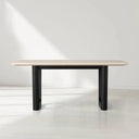 Saint Germain Rectangular Marble Top Dining Table with Rennes Base