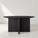 Saint Germain Round Oak Wood Dining Table with Clement Base