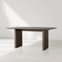 Saint Germain Rectangular Marble Top Dining Table with Clement Wood Base
