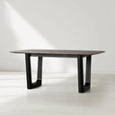 Saint Germain Rectangular Marble Top Dining Table with Rennes Base