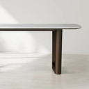 Saint Germain Rectangular Marble Top Dining Table with Rennes Base