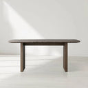 Saint Germain Rectangular Marble Top Dining Table with Clement Wood Base