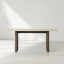 Saint Germain Rectangular Marble Top Dining Table with Clement Wood Base