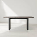 Saint Germain Rectangular Marble Top Dining Table with Clement Wood Base