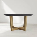 Saint Germain Round Oak Wood Dining Table with Rennes Base