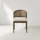 Aimee Dining Side Chair with Oak Wood Frame and Rattan Cane Back