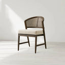 Aimee Dining Side Chair with Oak Wood Frame and Rattan Cane Back