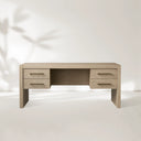 Bodhi Executive Desk Modern White Oak Office Desk With Storage Drawers