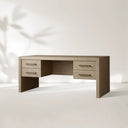 Bodhi Executive Desk Modern White Oak Office Desk With Storage Drawers