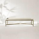 Malone Coffee Table Modern Steel Base With Embossed Leather Shagreen Top