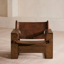 Gabriel Leather Armchair with Solid Oak Frame