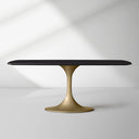 Saint Germain Solid Wood Dining Table with Steel Base