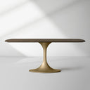 Saint Germain Solid Wood Dining Table with Steel Base