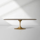 Aero Marble Stone Top Dining Table With Launette Steel Base Luxury Tulip Dining Table
