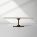 Aero Marble Stone Top Dining Table With Launette Steel Base Luxury Tulip Dining Table