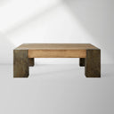 Telluride Square Oak Coffee Table Wood Cocktail Table Living Room Center Tea Table Vintage Cocktail Table