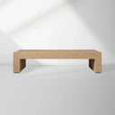 Sullivan Wood Waterfall Coffee Table Rectangle Rural Cocktail Table Oak Wood Center Tea Table