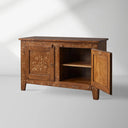 Stefania Hand-Painted Florals Buffet Cabinet Poplar Wood Sideboard Living Room Entryways Cabinet