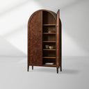Hattie Burl Tall Cabinet Living Room Natural Wood Grain Storage Cabinet