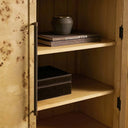 Hattie Burl Tall Cabinet Living Room Natural Wood Grain Storage Cabinet