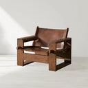 Gabriel Leather Armchair with Solid Oak Frame