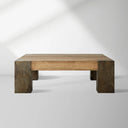 Telluride Square Oak Coffee Table Wood Cocktail Table Living Room Center Tea Table Vintage Cocktail Table
