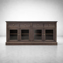 Kensington Glass Buffet Finnish Pine Wood Stone Top Vintage Dining