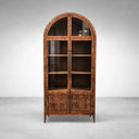 Hattie Burl Glass Cabinet in Mappa Burl Wood for Display