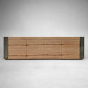 Telluride Media Console Oak with Oxidized Steel Rustic Living Furniture