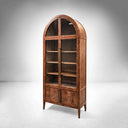 Hattie Burl Glass Cabinet in Mappa Burl Wood for Display
