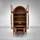 Hattie Burl Glass Cabinet in Mappa Burl Wood for Display