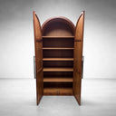 Hattie Burl Tall Cabinet Living Room Natural Wood Grain Storage Cabinet