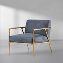 Vintage Forged Retro Silver Iron Frame Track Armchair