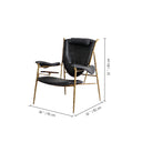 Vintage Forged Enamel Wooden Plate Leather Armchair