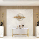 Thaddeus Metal Rectangle Marble Console Table Hand-Forged Entryways Entrance Table