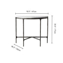 Thaddeus Metal Semi-Circle Marble Console Table Hand-Forged Entryways Entrance Table