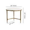 Thaddeus Marble Round Side Table 3 Table Leg 24"D