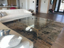 Thaddeus Metal Square Glass Coffee Table Hand-Forged Living Sofa Center Tea Table