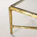 Thaddeus Metal Rectangular Glass Coffee Table Hand-Forged Living Sofa Center Tea Table
