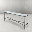 Vintage Forged Rectangle Marble Console Table
