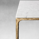 Thaddeus Metal Marble Rectangular Dining Table Hand-Forged Kitchen Table