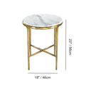 Thaddeus Round Marble Side Table 18" 22"